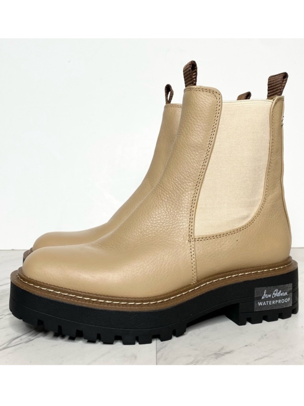 Sam Edelman Laguna Tan Leather Lug Sole Chelsea Boot 5M